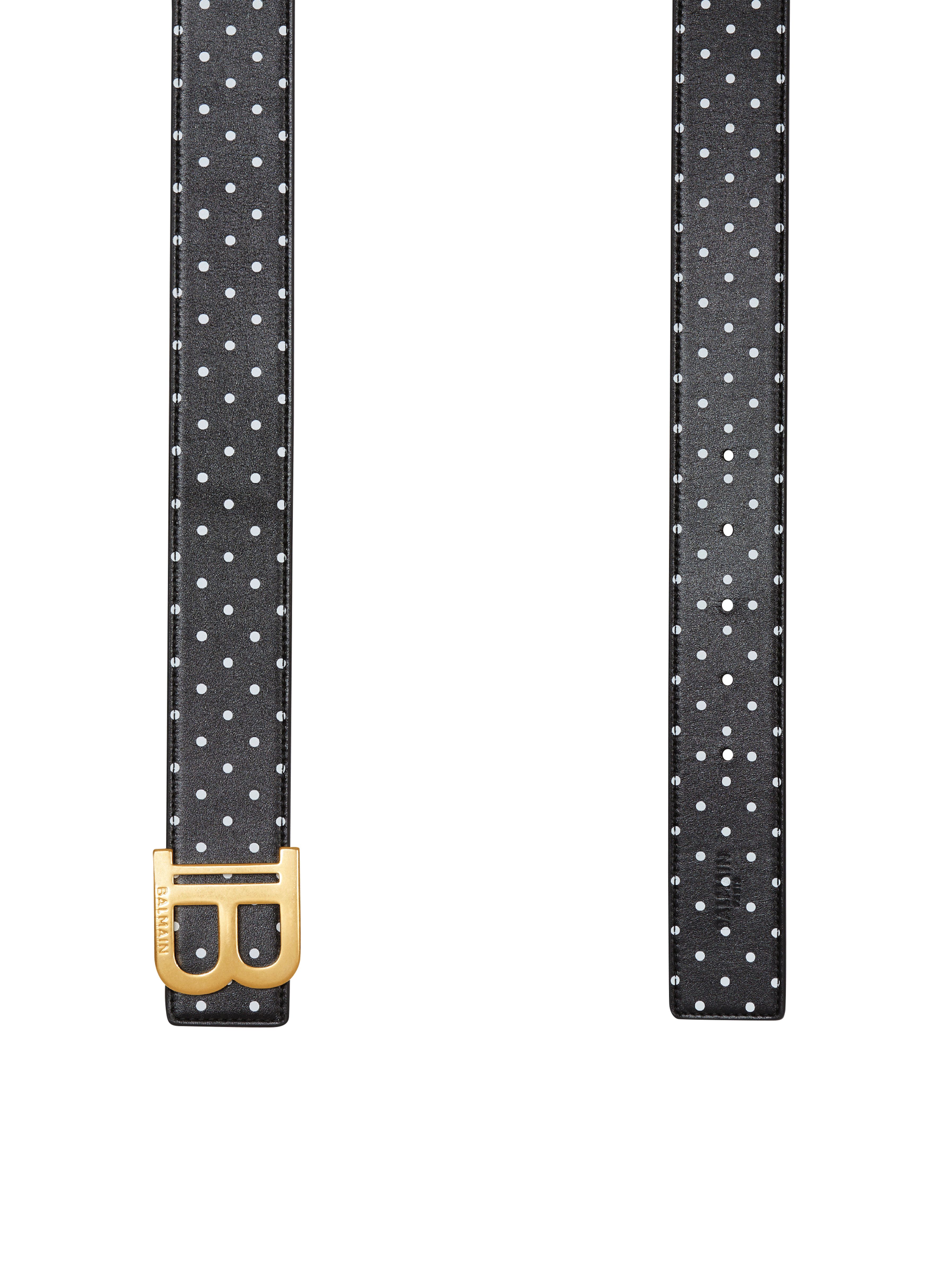 Balmain B-Belt printed reversible calfskin leather belt