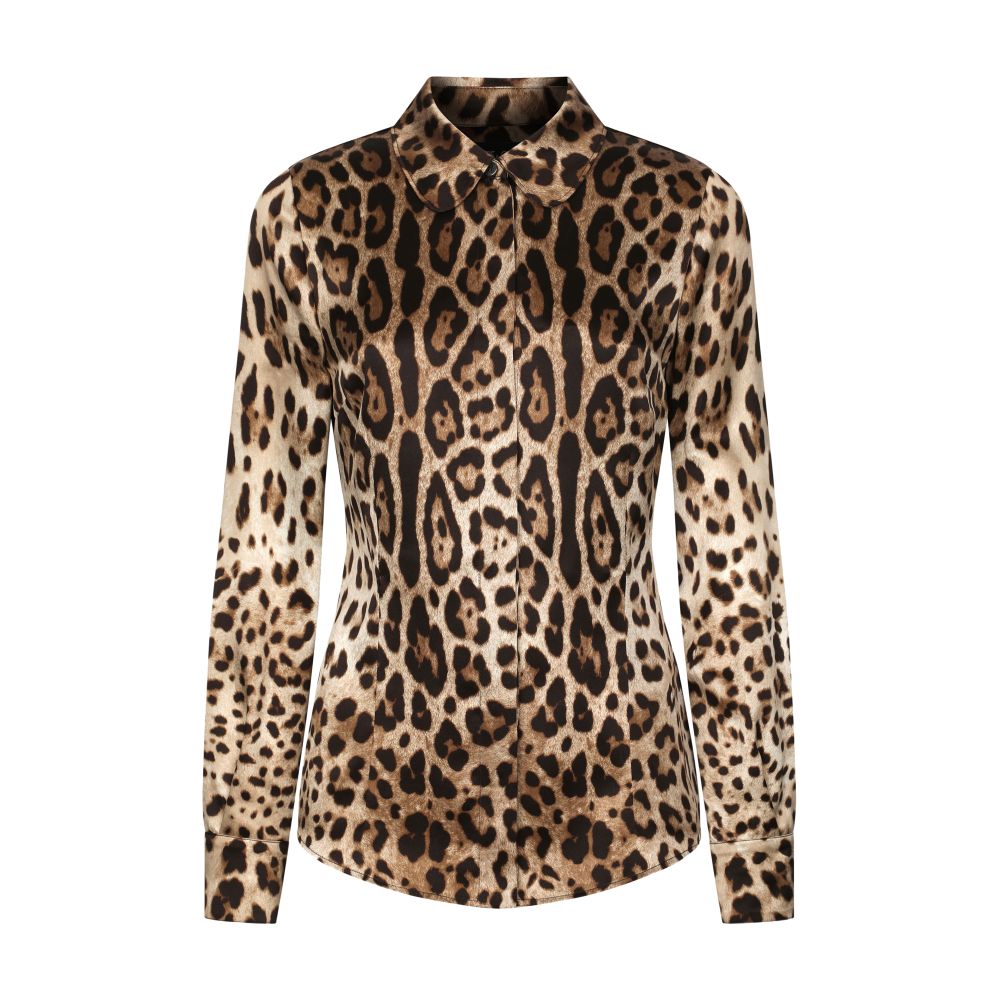 Dolce & Gabbana Leopard-print satin shirt