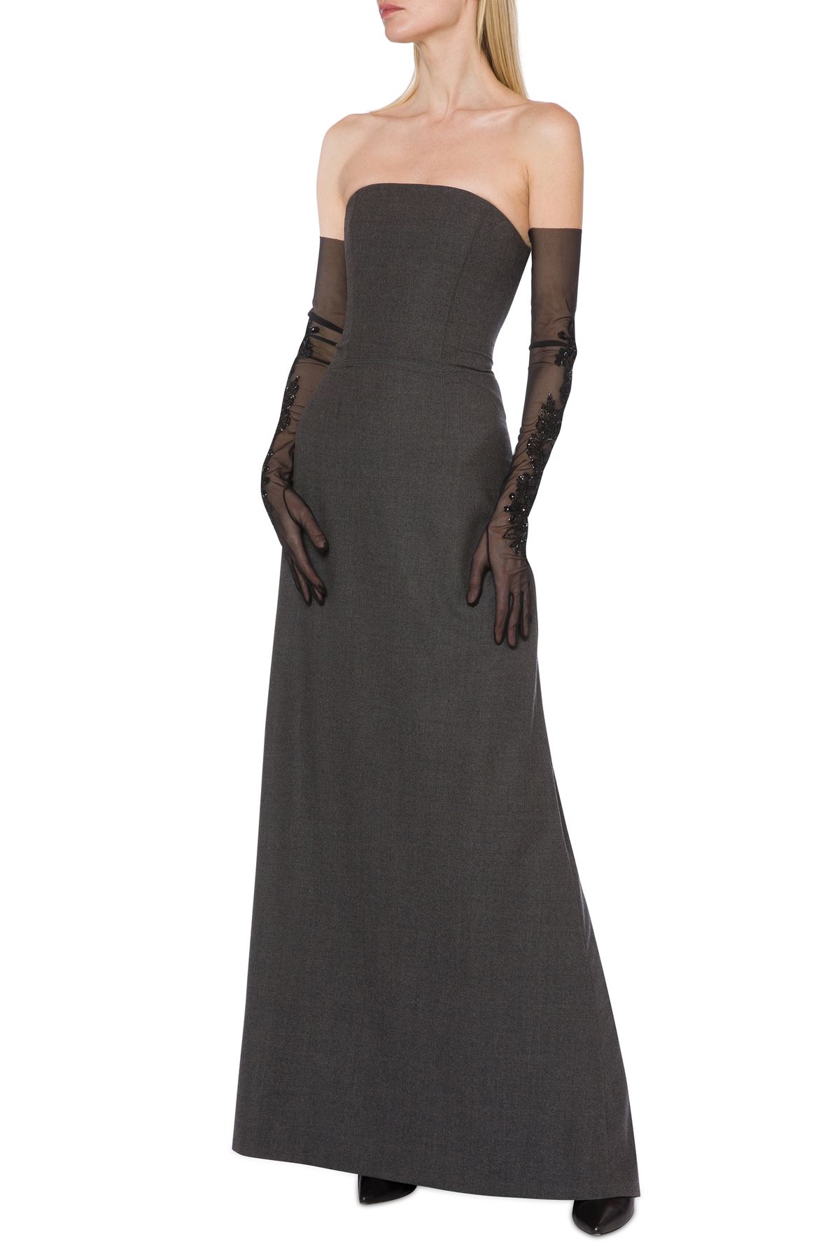 Alberta Ferretti Bustier dress in stretch flannel