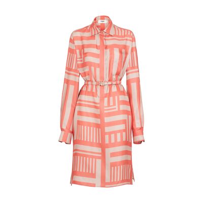 FENDI Long-sleeved midi shirt dress