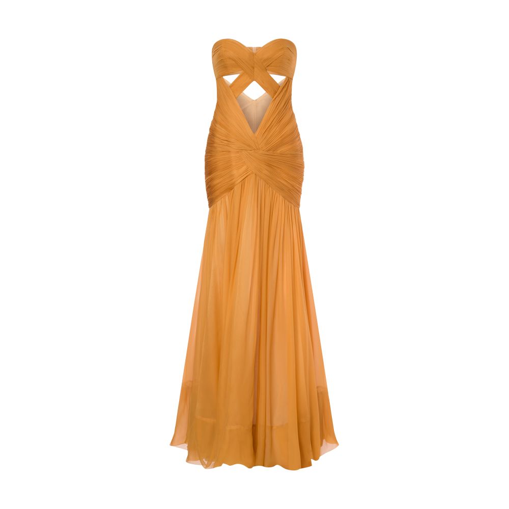 Alberta Ferretti Organic chiffon dress with cut-out