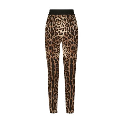 Dolce & Gabbana Leopard-print charmeuse leggings