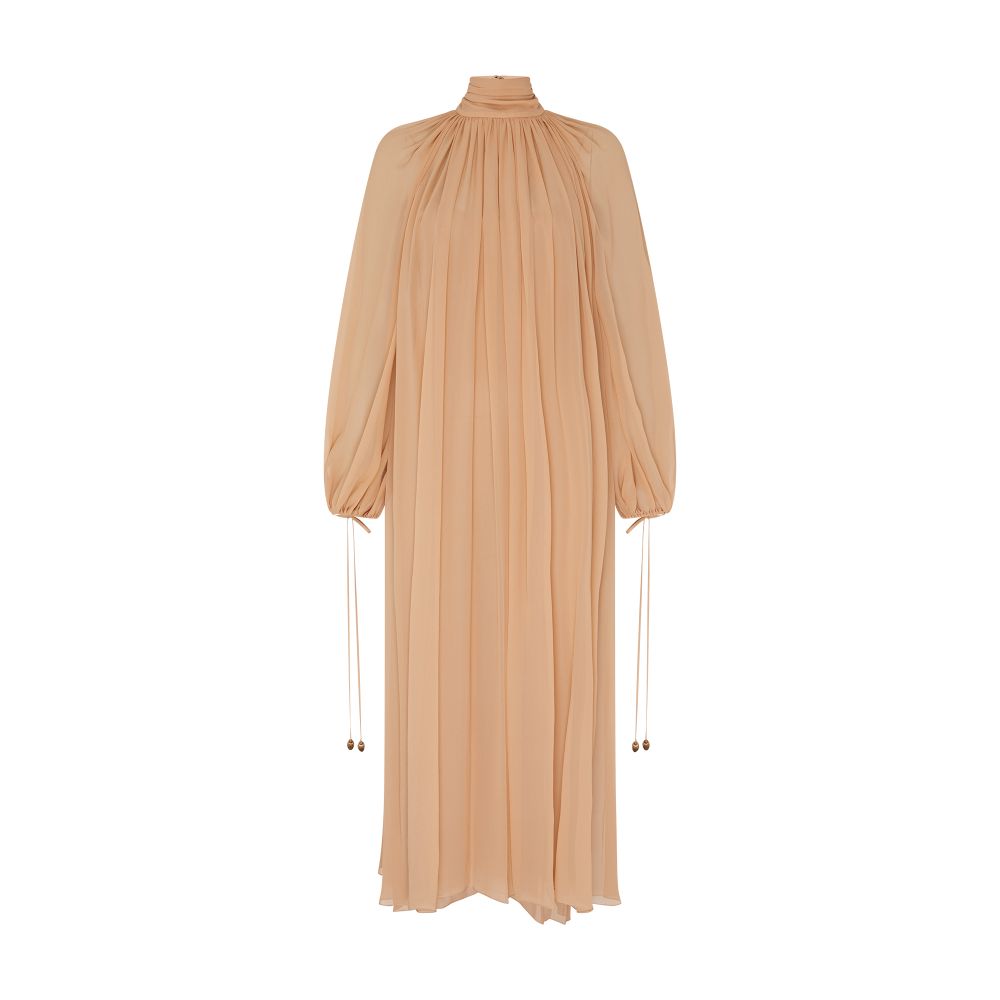 Chloé Long pleated silk dress