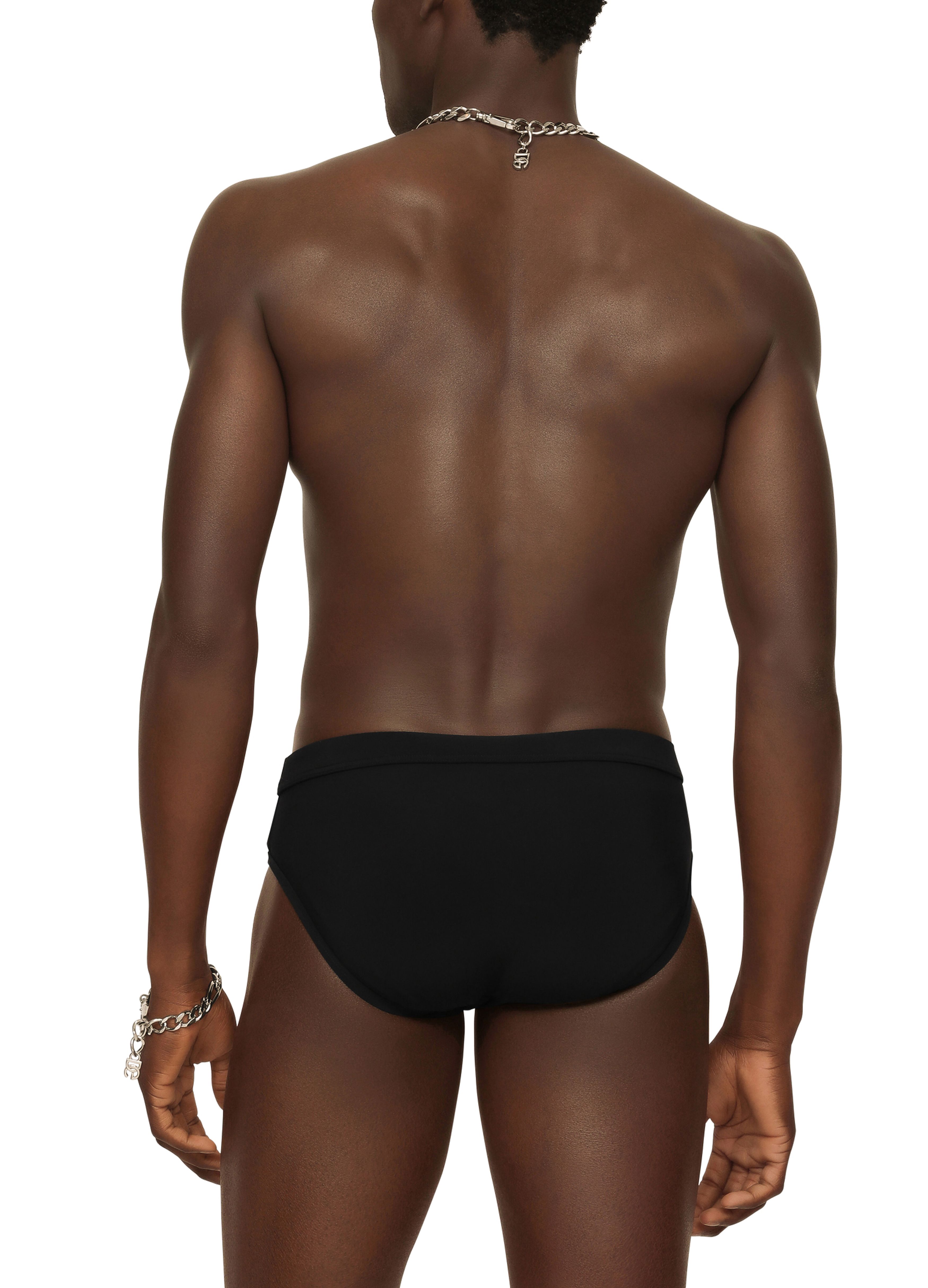 Dolce & Gabbana Swim briefs with high-cut leg and branded plate