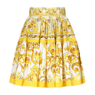 Dolce & Gabbana Majolica cotton short circle skirt