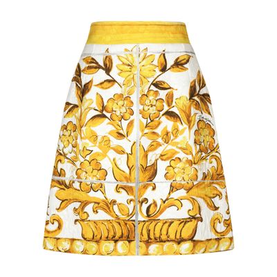 Dolce & Gabbana Short majolica-print brocade skirt