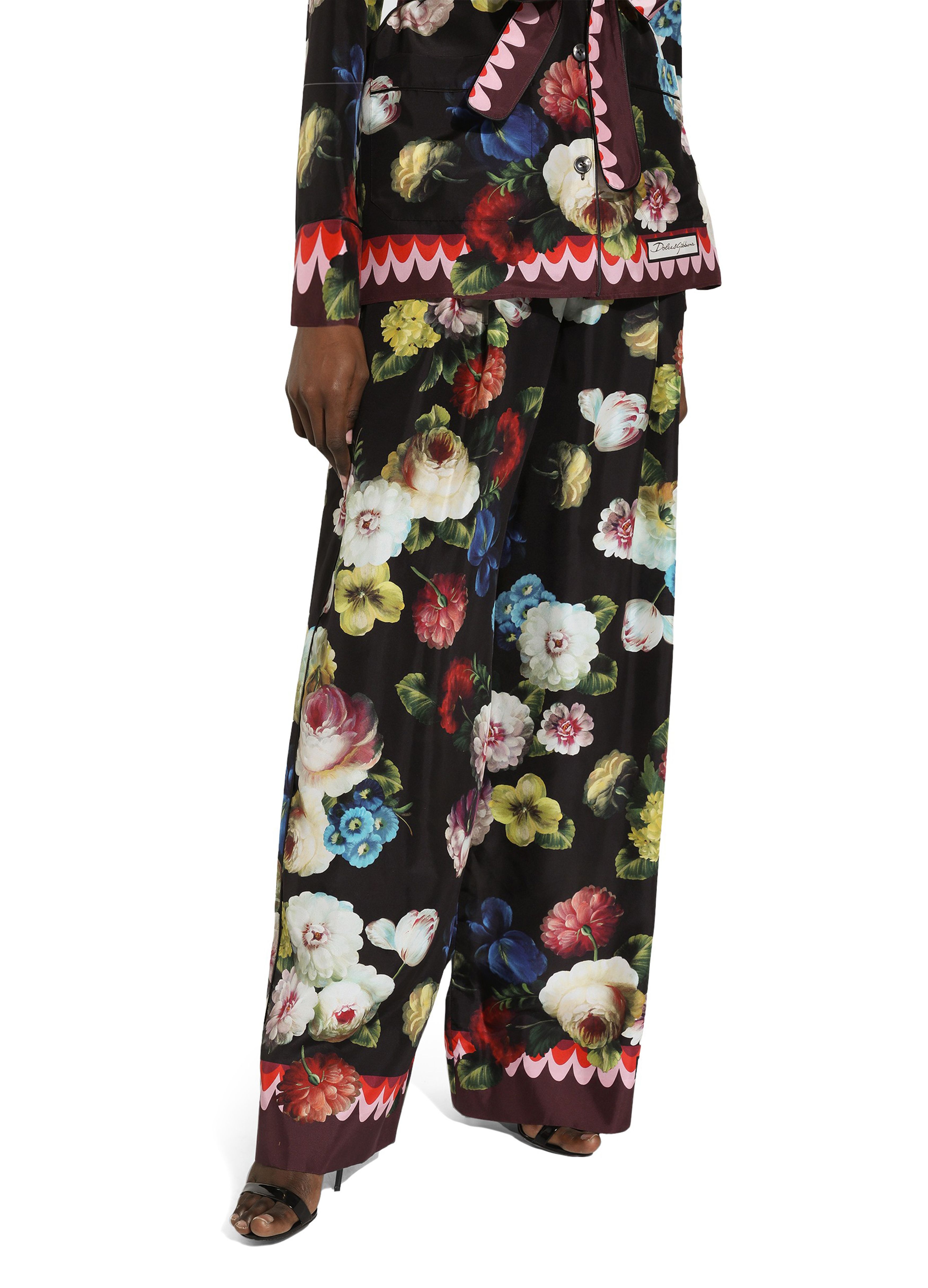 Dolce & Gabbana Flower print twill pajama pants