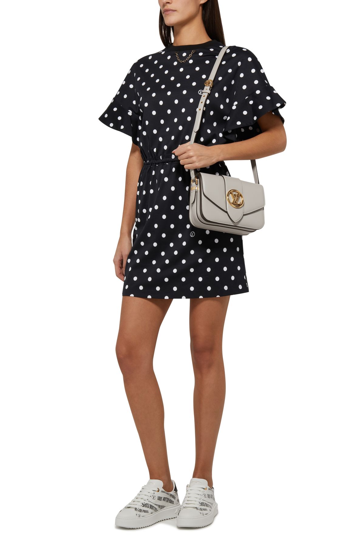  Polka Dot Cotton Jersey Dress