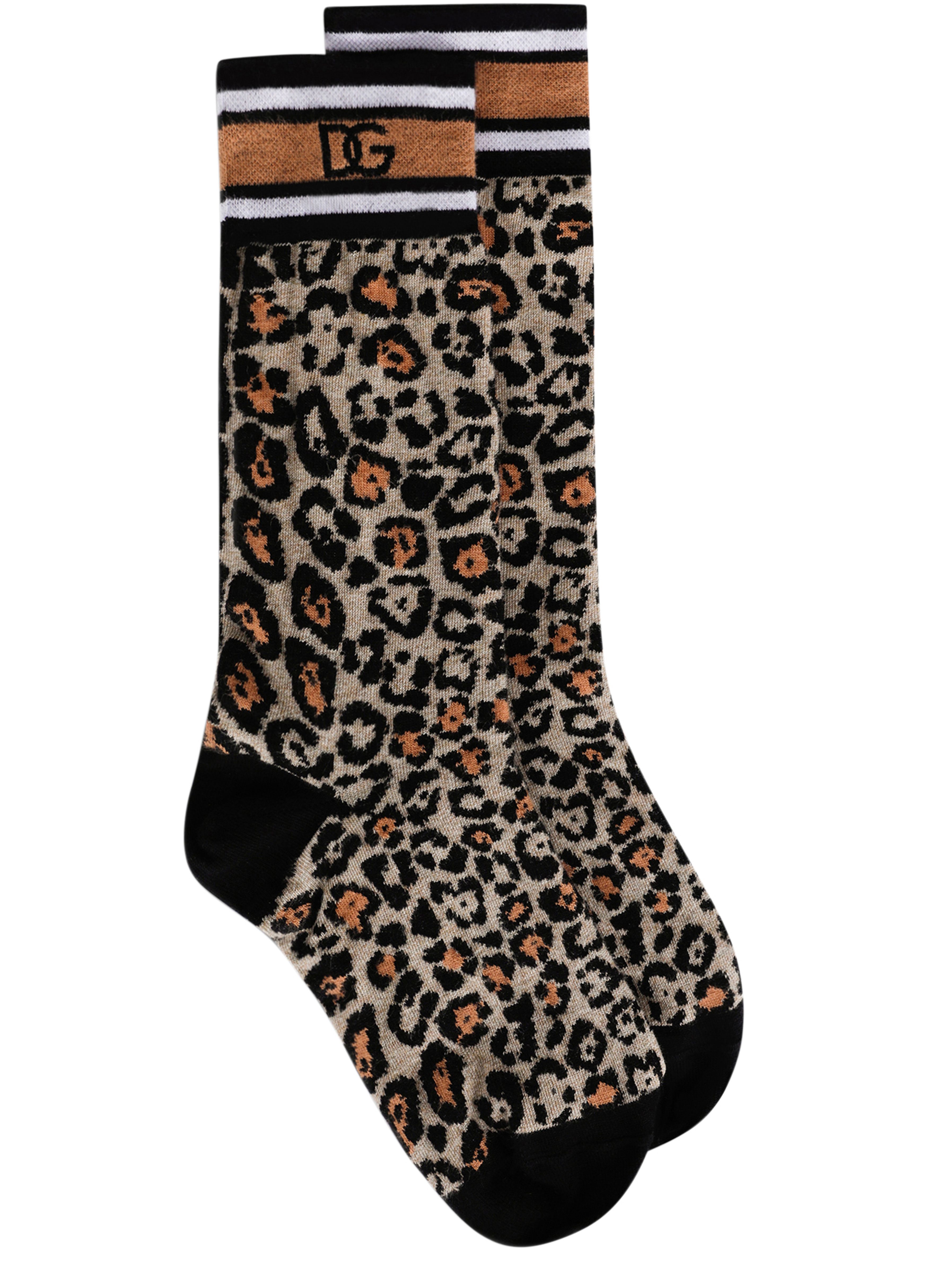 Dolce & Gabbana Leopard-print cotton jacquard socks