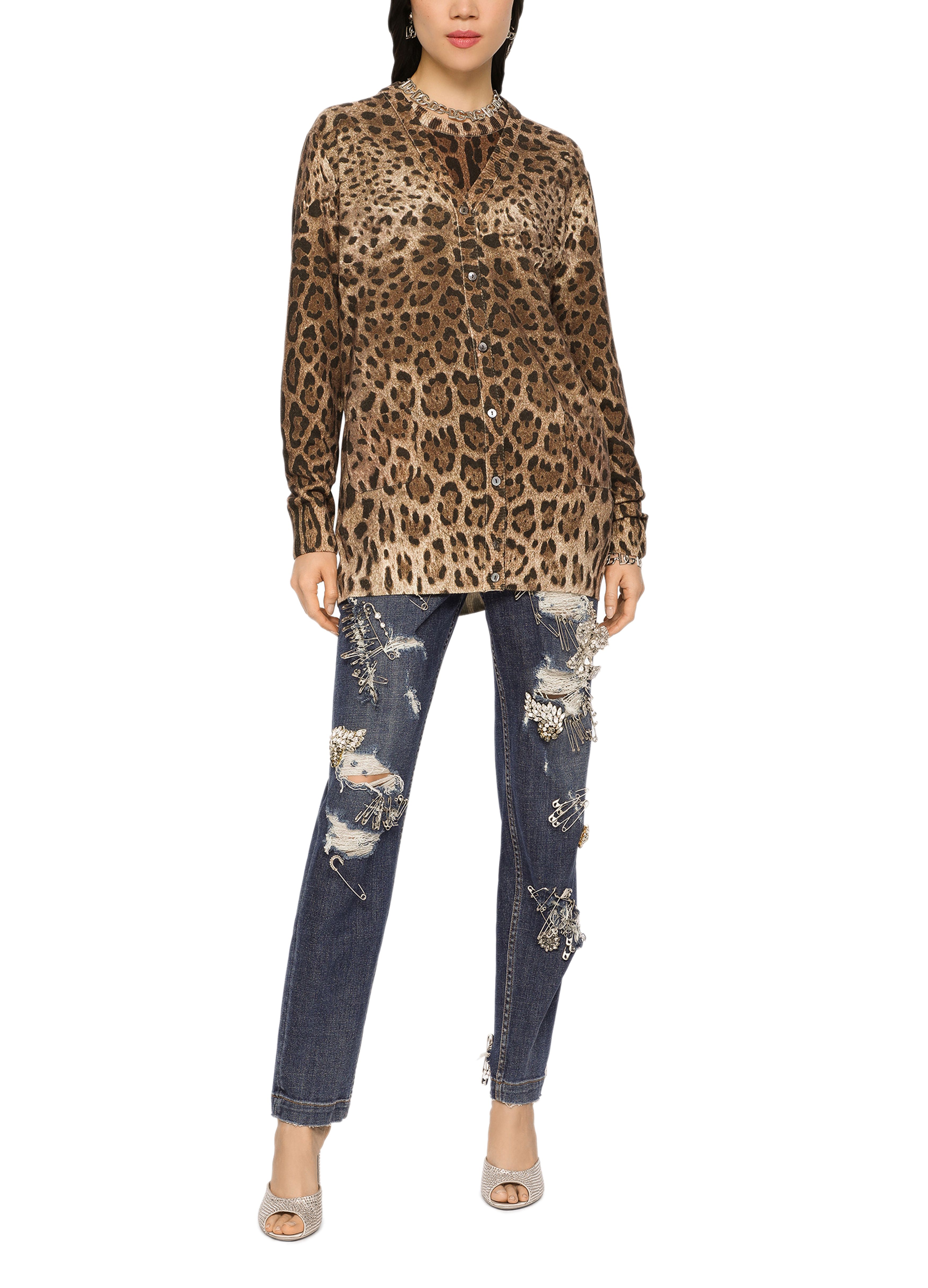 Dolce & Gabbana Leopard-print cashmere sweater