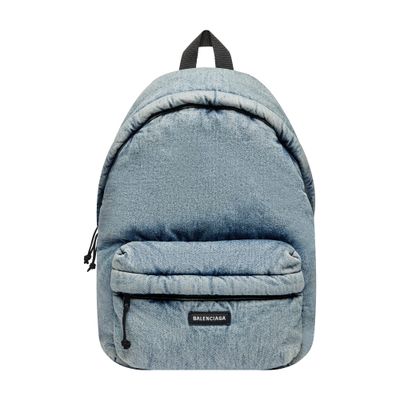 Balenciaga Explorer Backpack in puffy denim