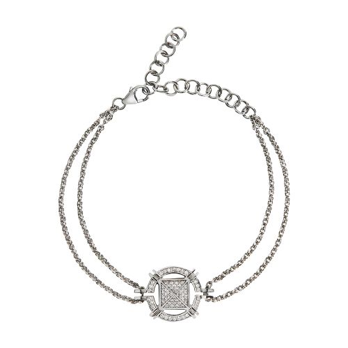  Crossway diamond & silver bracelet