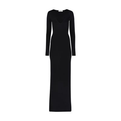 Nina Ricci Fitted Wool-Blend Long Dress