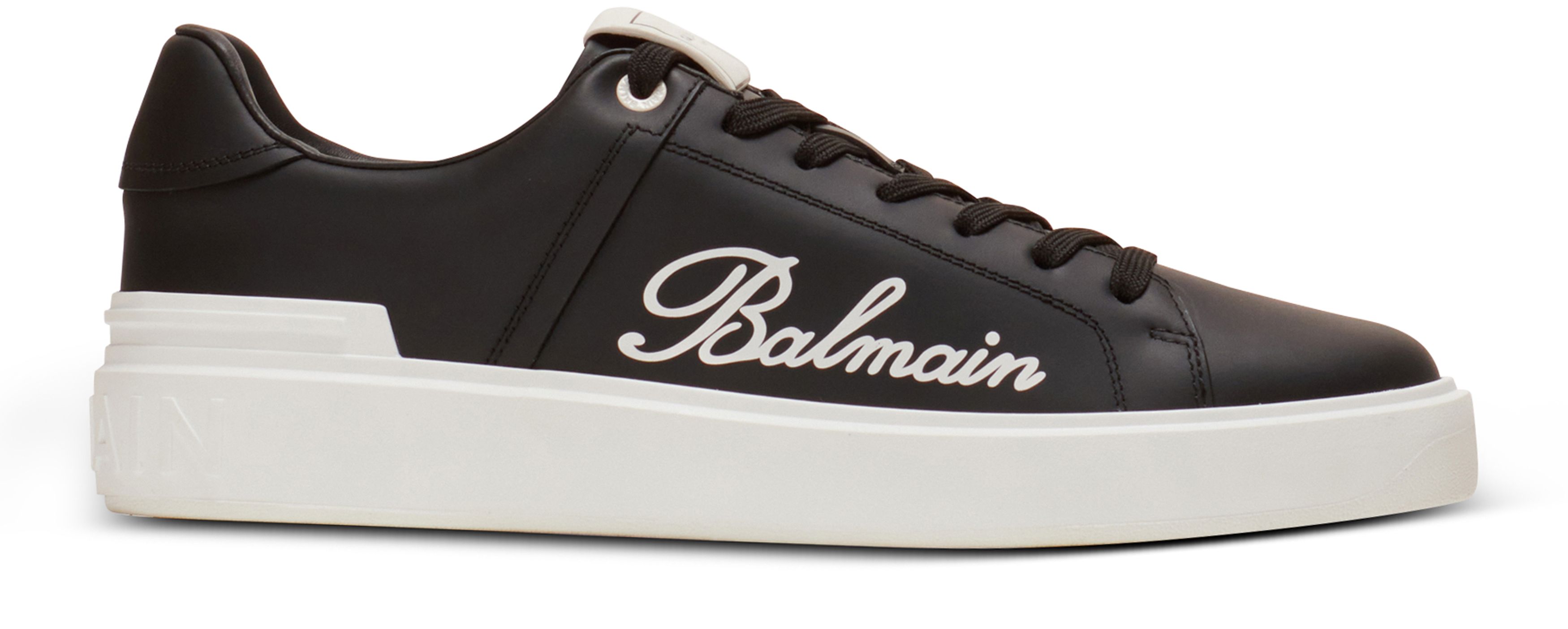 Balmain B-Court signature calfskin leather signature sneakers