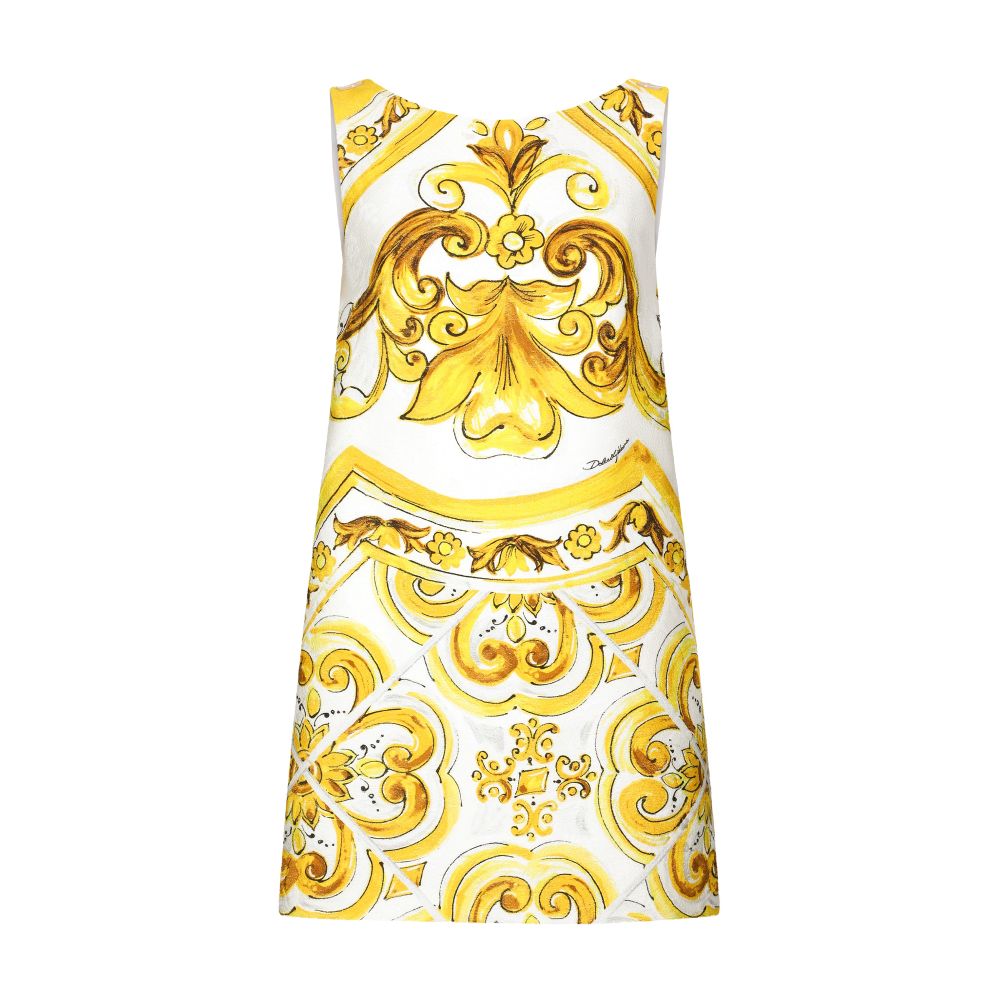 Dolce & Gabbana Short majolica-print brocade dress