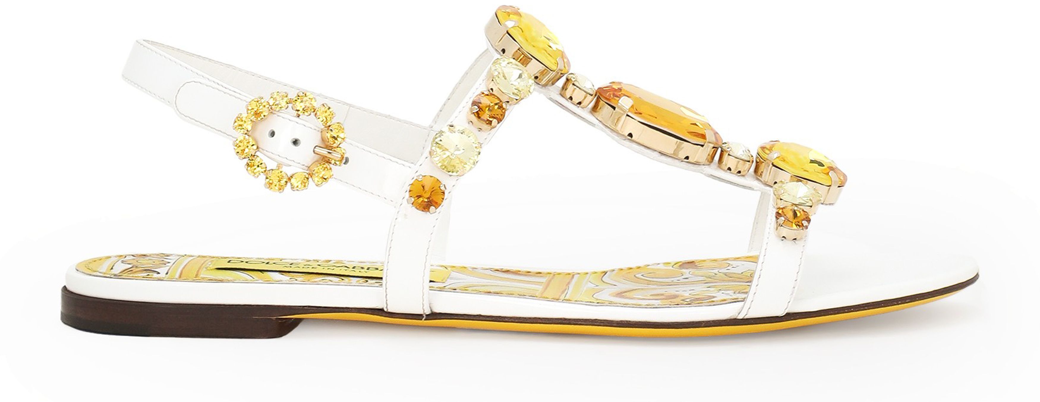 Dolce & Gabbana Patent leather sandals with stone