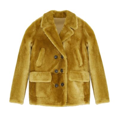 Yves Salomon Shearling peacoat with pockets