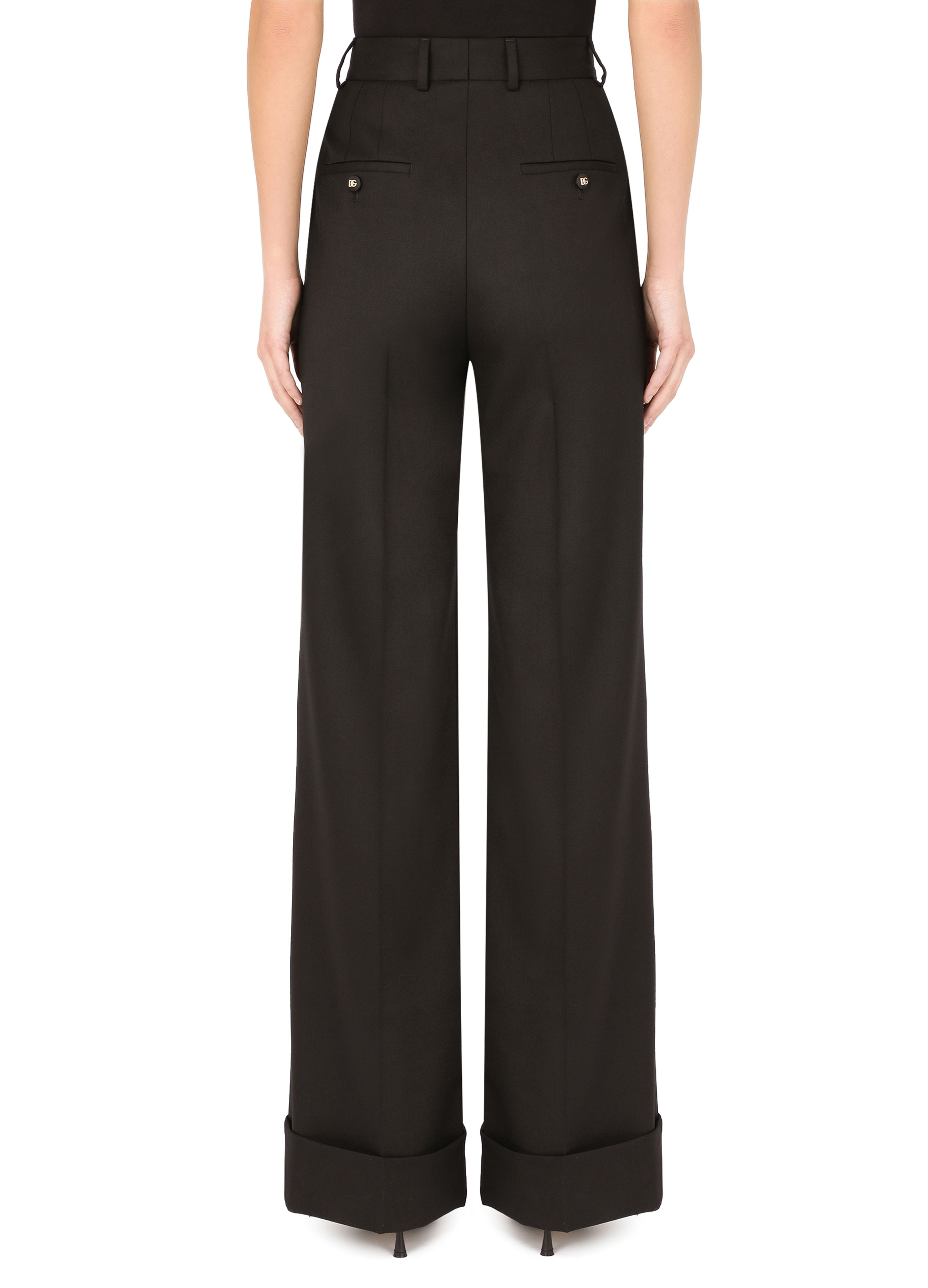 Dolce & Gabbana Woolen palazzo pants with turn-ups