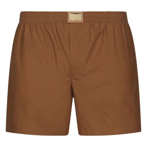 Dolce & Gabbana Cotton Poplin Shorts with Logo Plaque