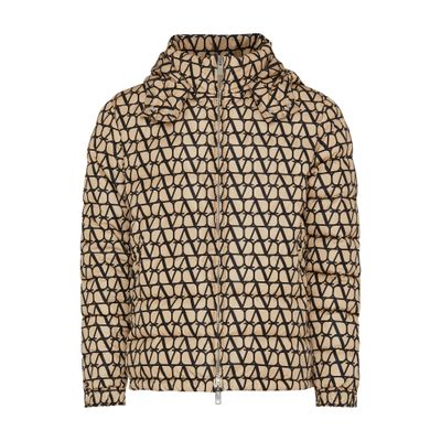 VALENTINO GARAVANI Iconographic Canvas Print Down Jacket