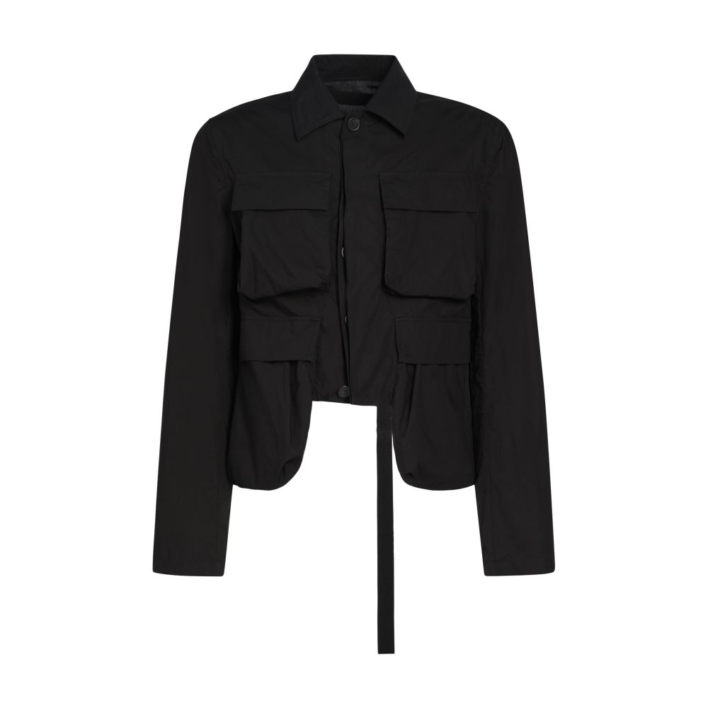 Ann Demeulemeester Silvester ultra light cropped cargo jacket light