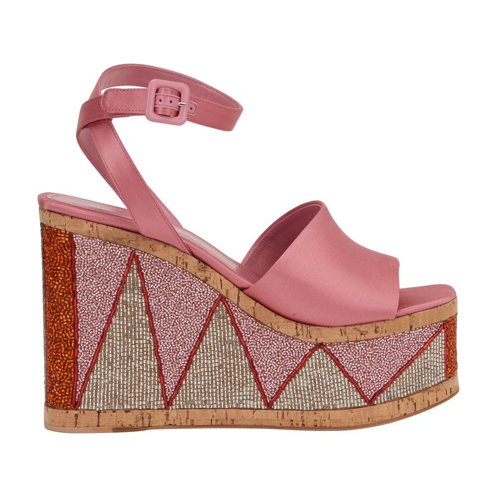 Haus Of Honey Bead Embellished Wedge Sandals