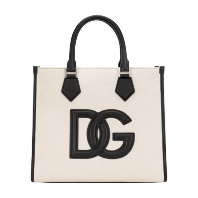 Dolce & Gabbana Canvas shopper with calfskin nappa details