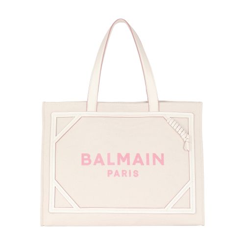 Balmain B-Army 42 canvas tote bag with leather details