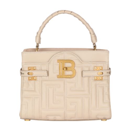 Balmain B-Buzz 22 Top Handle bag in monogram quilted leather