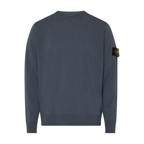 Stone Island Round neck sweater with logo patch