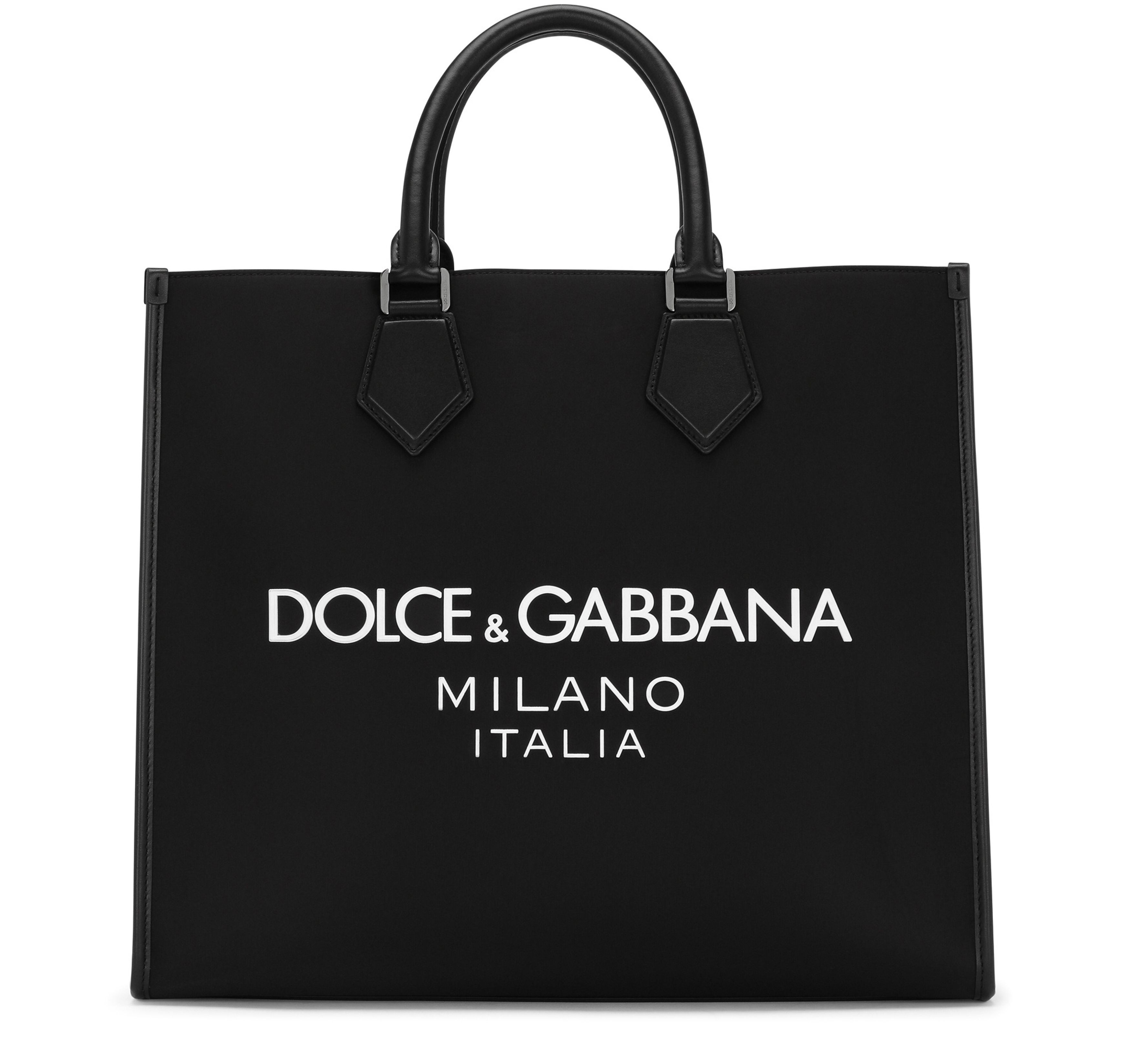 Dolce & Gabbana Large nylon shopper with rubberized logo