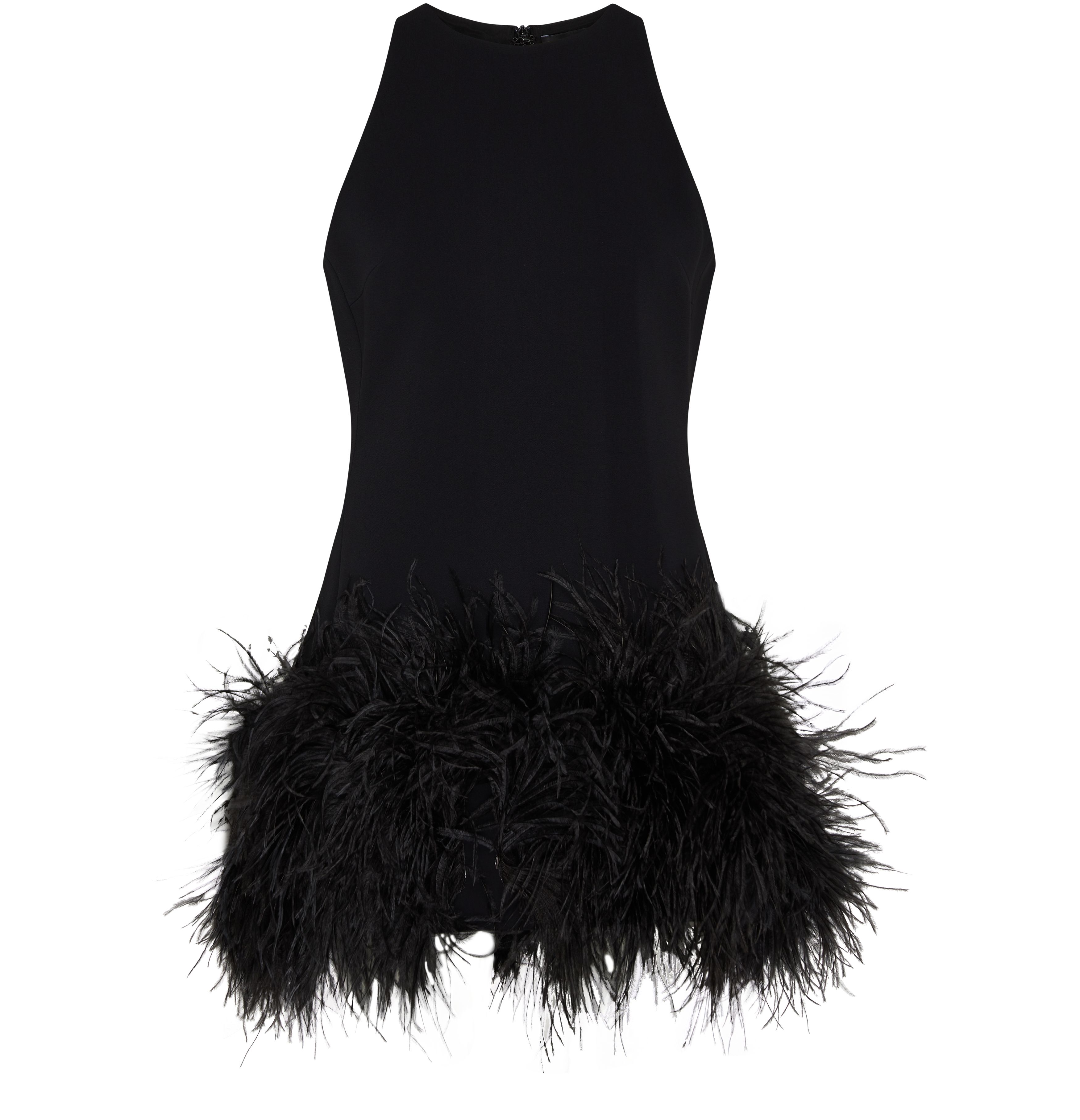 David Koma Feather hem sleaveless mini dress