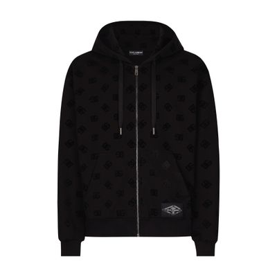 Dolce & Gabbana All-over DG print zip-up hoodie