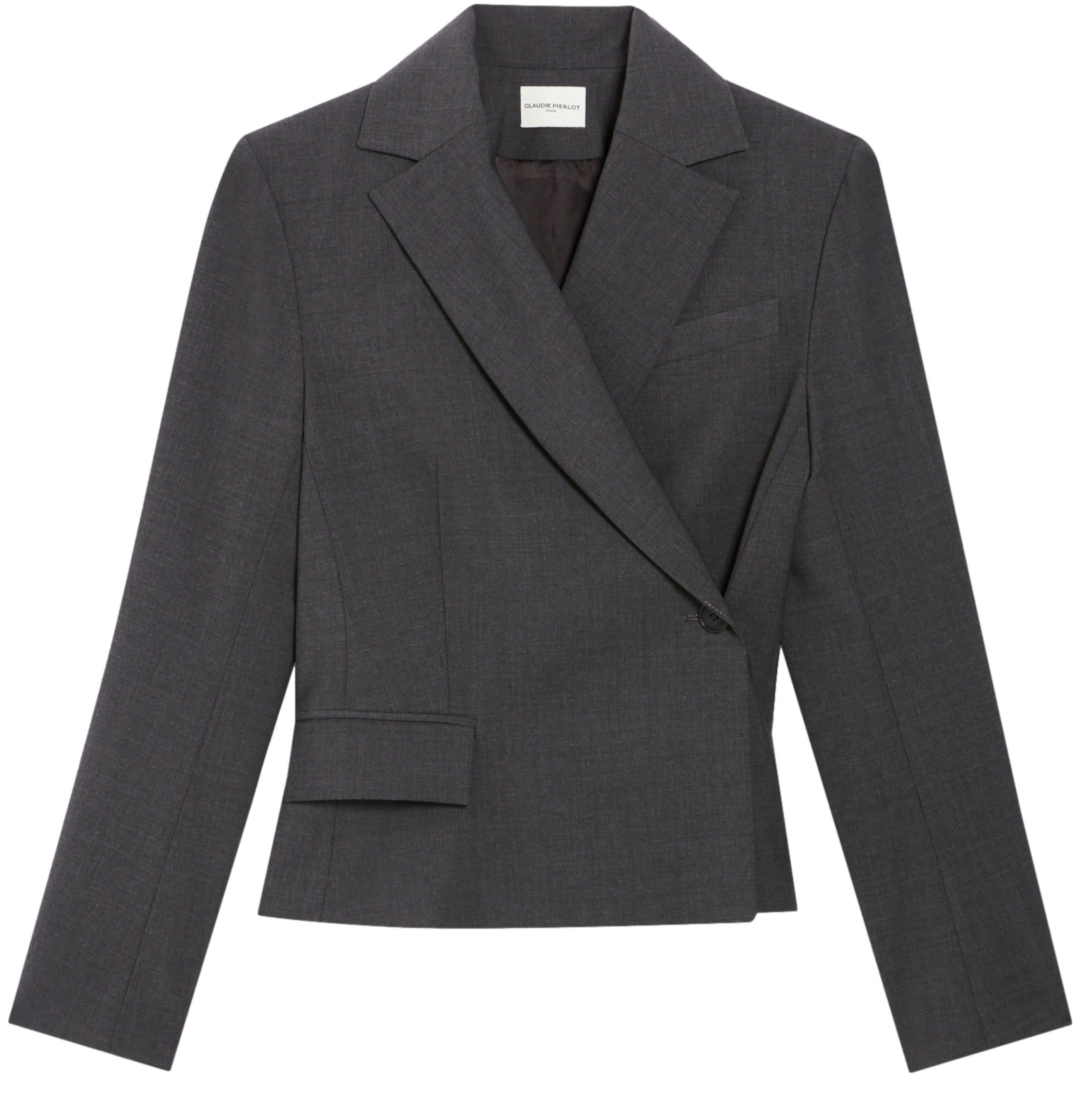  Flecked wrapover suit jacket