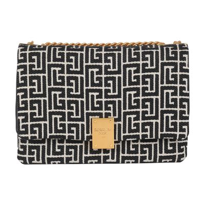 Balmain 1945 Soft bag with jacquard monogram