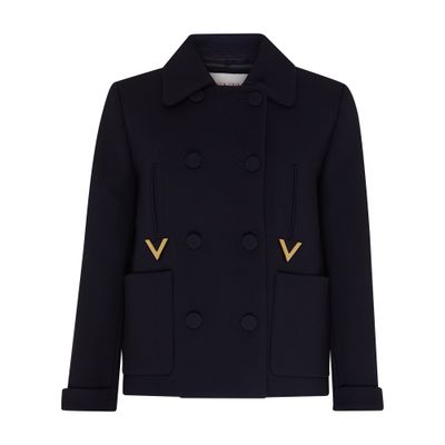 VALENTINO GARAVANI Couture crêpe jacket with metal V