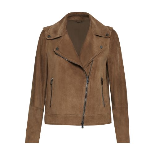 Brunello Cucinelli Suede biker jacket