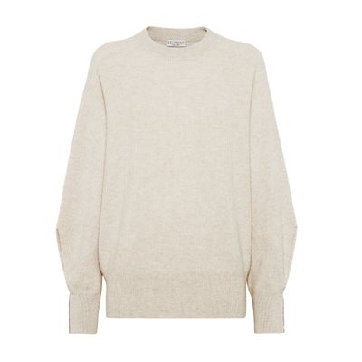 Brunello Cucinelli English rib knit sweater with monili