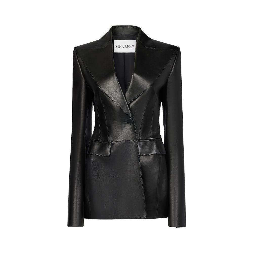 Nina Ricci Leather single button blazer