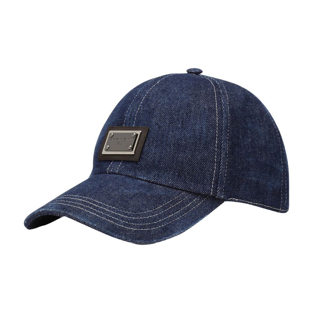 Dolce & Gabbana Denim baseball cap with logo tag