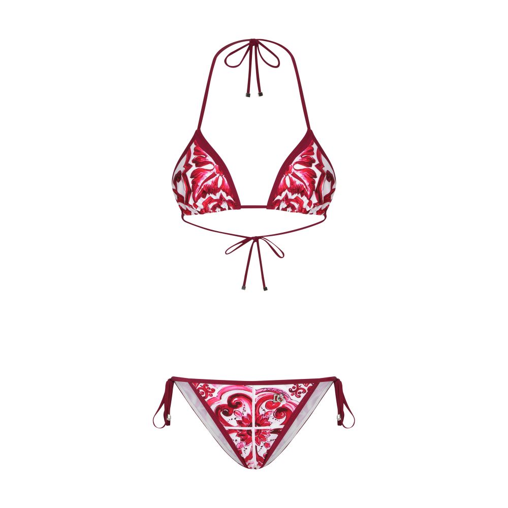 Dolce & Gabbana Majolica-print triangle bikini