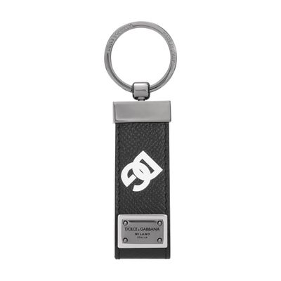 Dolce & Gabbana Calfskin key chain with all-over DG print