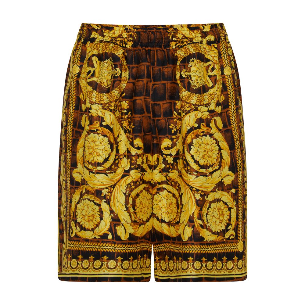 Versace Baroccodile silk shorts