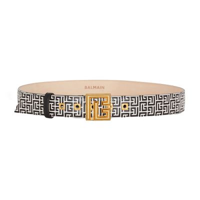 Balmain Embossed calfskin leather belt