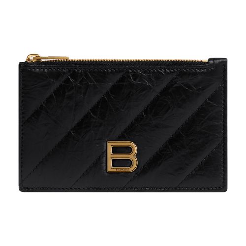 Balenciaga Long Crush quilted card and coin holder