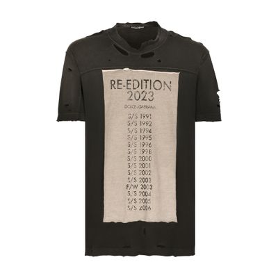 Dolce & Gabbana Cotton round-neck T-shirt with Re-Edition patch