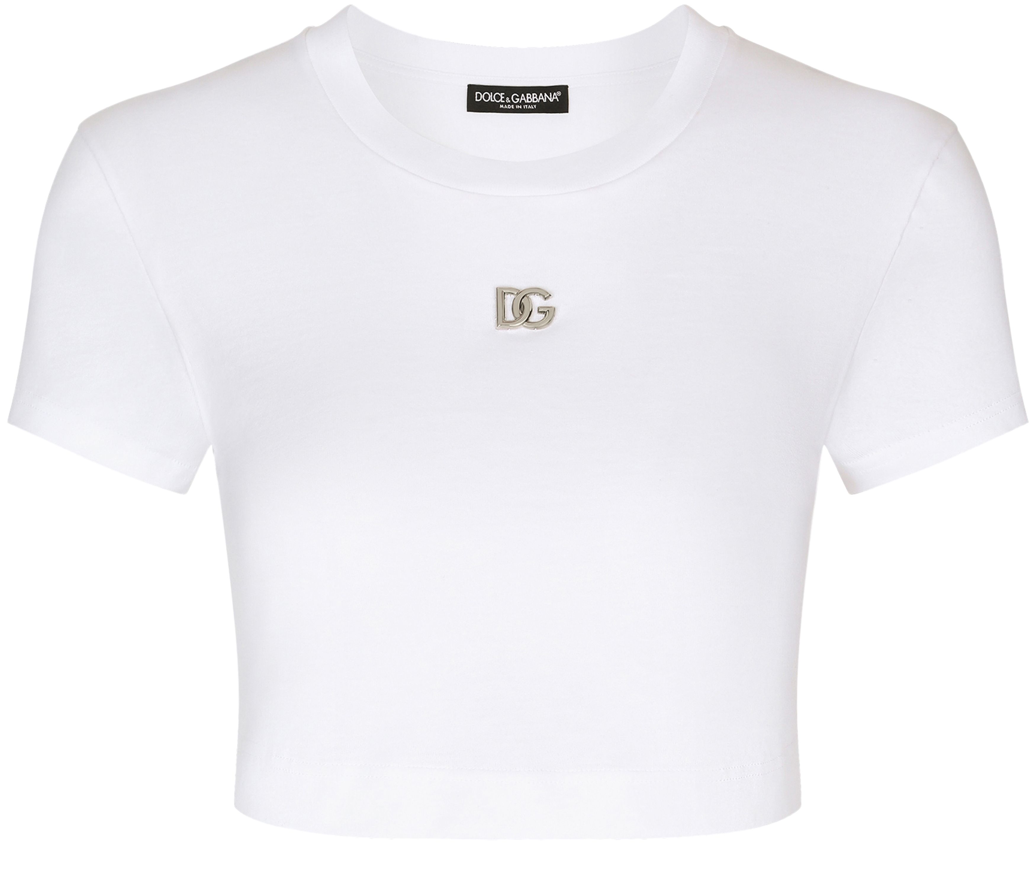 Dolce & Gabbana Short Jersey T-Shirt with DG Logo