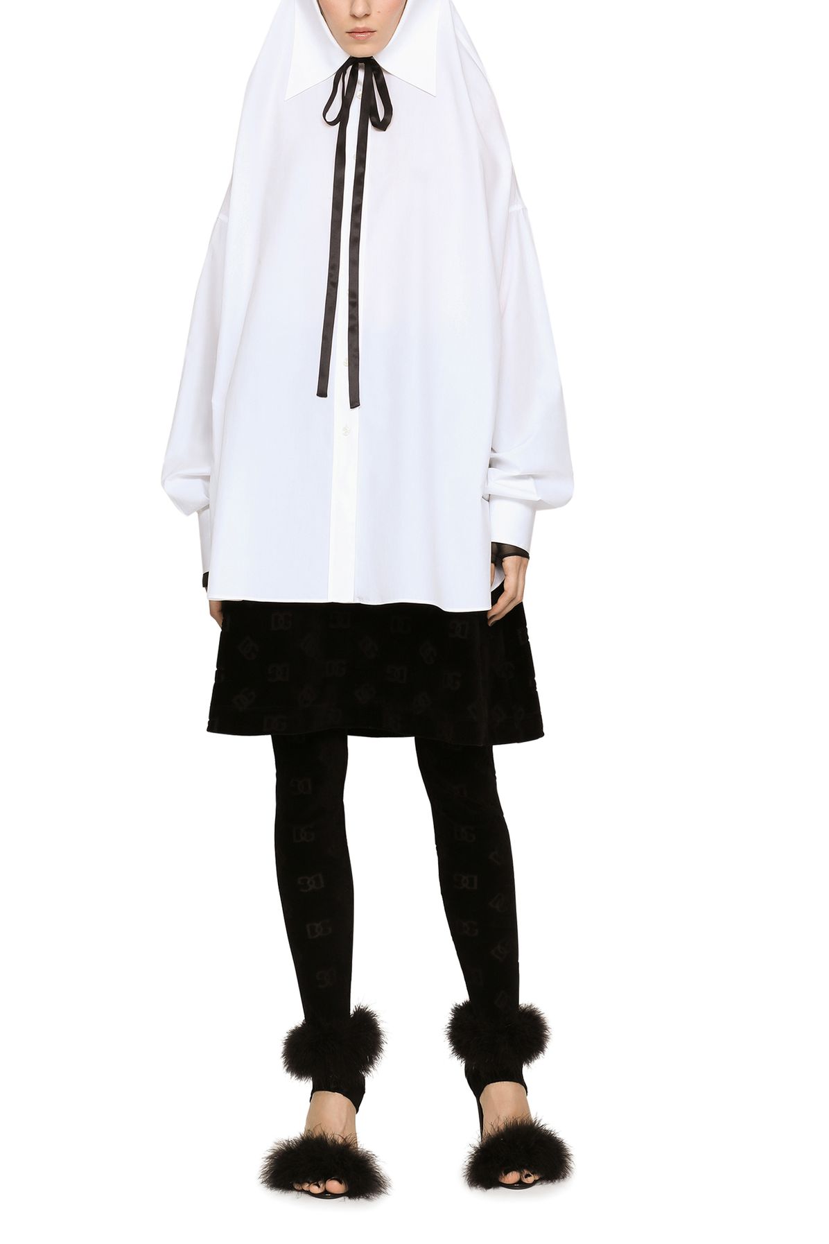 Dolce & Gabbana Oversize poplin shirt with tape