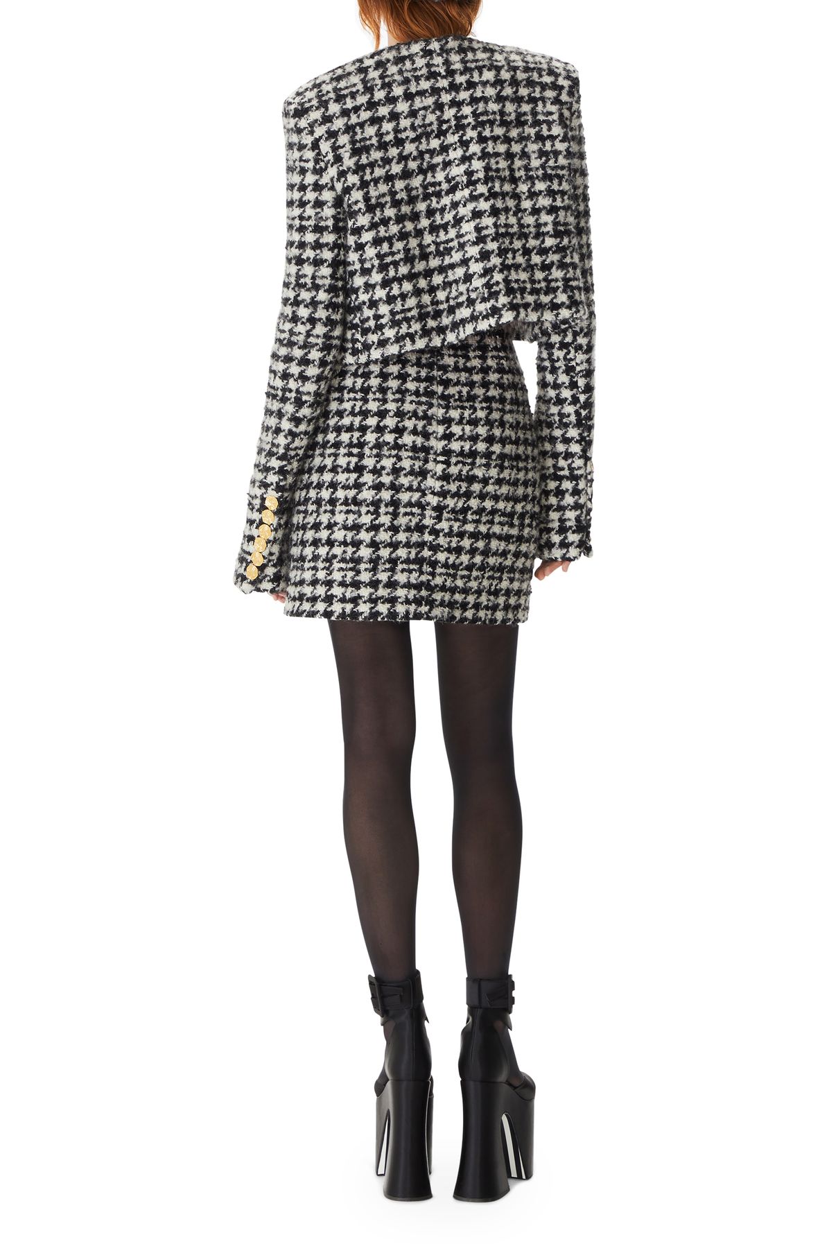 Nina Ricci Houndstooth round collar jacket