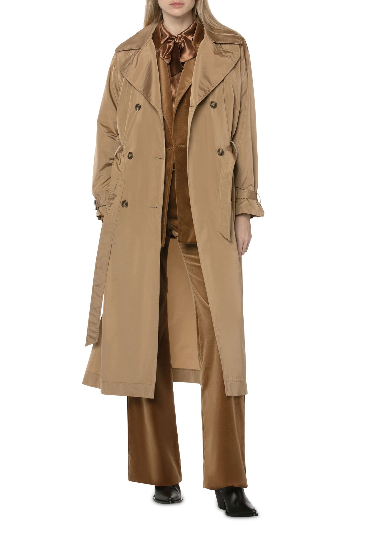 Alberta Ferretti Trench coat in water-repellent stretch technical fabric